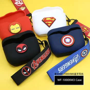 

Cartoon Silicone Protector For Sony WF-1000XM3 Case The Avengers Cute Protective Cover For WF 1000XM3 Earphone Charging Box Bag
