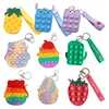Push Children Pop  Rainbow Unicorns Shoulder Bag Fidget Toys Popit Push Bubble Coin Purse Relieve Fidget Toys Gifts New 2021