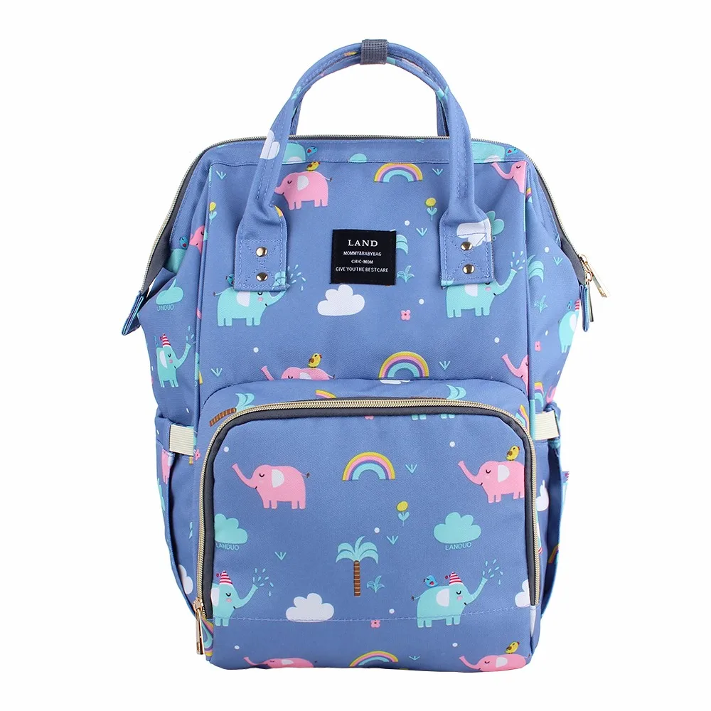 colorful blue Новая модная сумка для детских подгузников для мам, сумка для подгузников для мам, Большая вместительная детская сумка, рюкзак для путешествий, дизайнерская сумка для кормления - Цвет: colorful blue