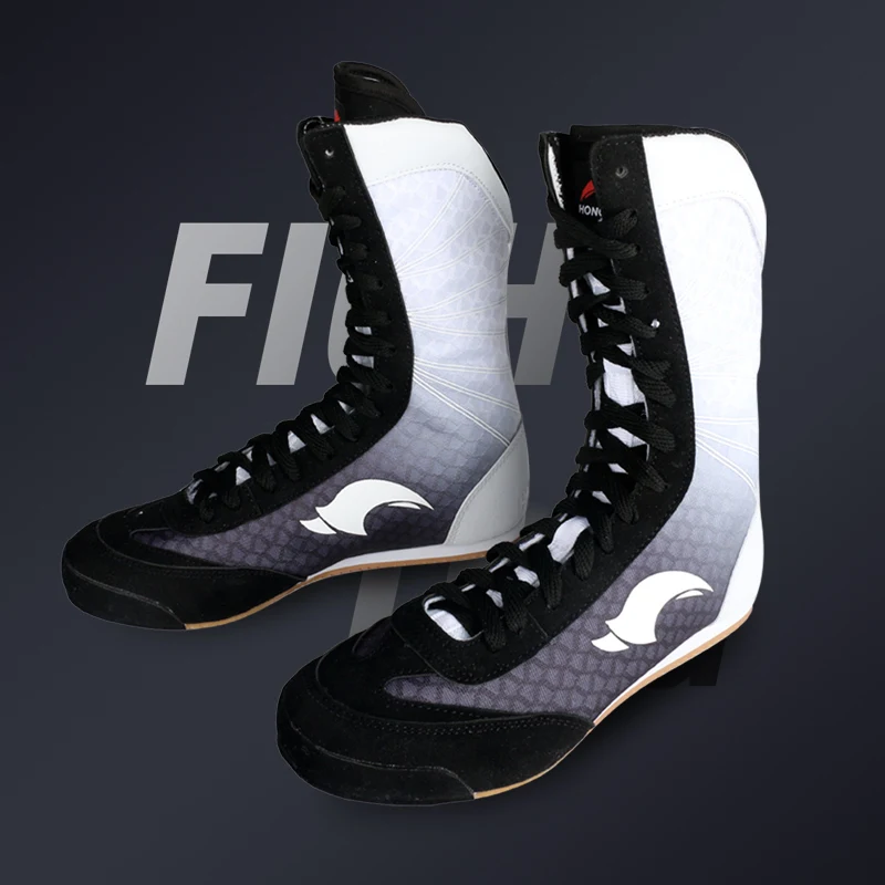 

Professional Boxing Wrestling Shoes Rubber Outsole Breathable Combat Sneakers Lace-up training fighting boots Plus Size 35-46