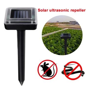 

Ultrasonic Rat Repeller 1.2V 600MAH Yard Solar Power Repeller Ultrasonic Mouse Repeller ABS Black 400-1000（HZ) Garden Gopher
