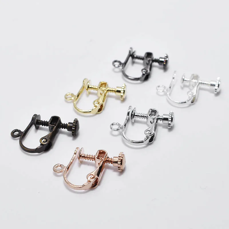 

20pcs Metal Screw Clip-on Earrings No Pierced Earcuff Non-piercing Ear Clip for Diy Jewelry Making Earring Findings Supplier