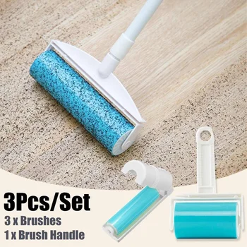 

3Pcs Pet Hair Picker Washable Roller Cleaner Lint Sticky Lint Roller for Wool Sheets Hair Clothes Fluff Dust Catcher Dust Drum