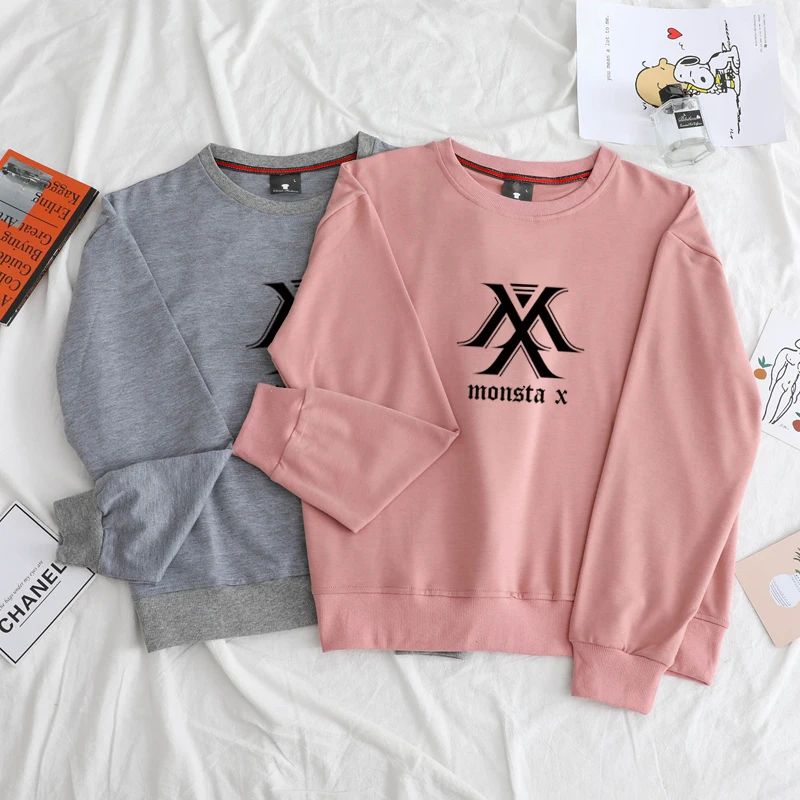 Monsta X толстовки для женщин и мужчин Harajuku Толстовка Kpop осень зима с длинным рукавом