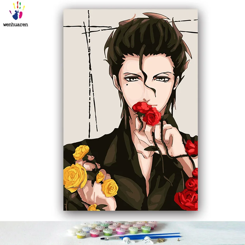 DIY colorings pictures by numbers with colors grim Reaper Japanese manga Anime picture drawing painting by numbers framed - Цвет: 5565