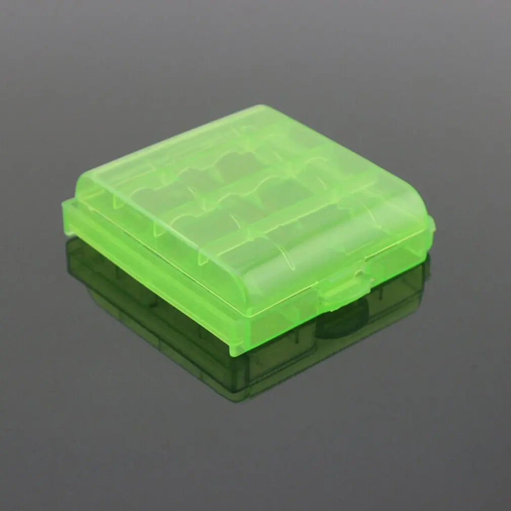5Pcs/Pack Coloful Battery Holder Case 4 AA AAA Hard Plastic Storage Box Cover For No.5/No.7Battery Color Random