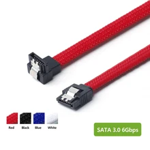 Cable de datos para disco duro SSD HDD SATA 3,0 III, Sata3, ángulo recto, 6 Gb/s, para placa base MSI Gigabyte