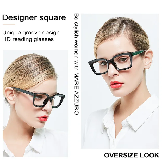 Marlene - Square Red&Blue Prescription Glasses