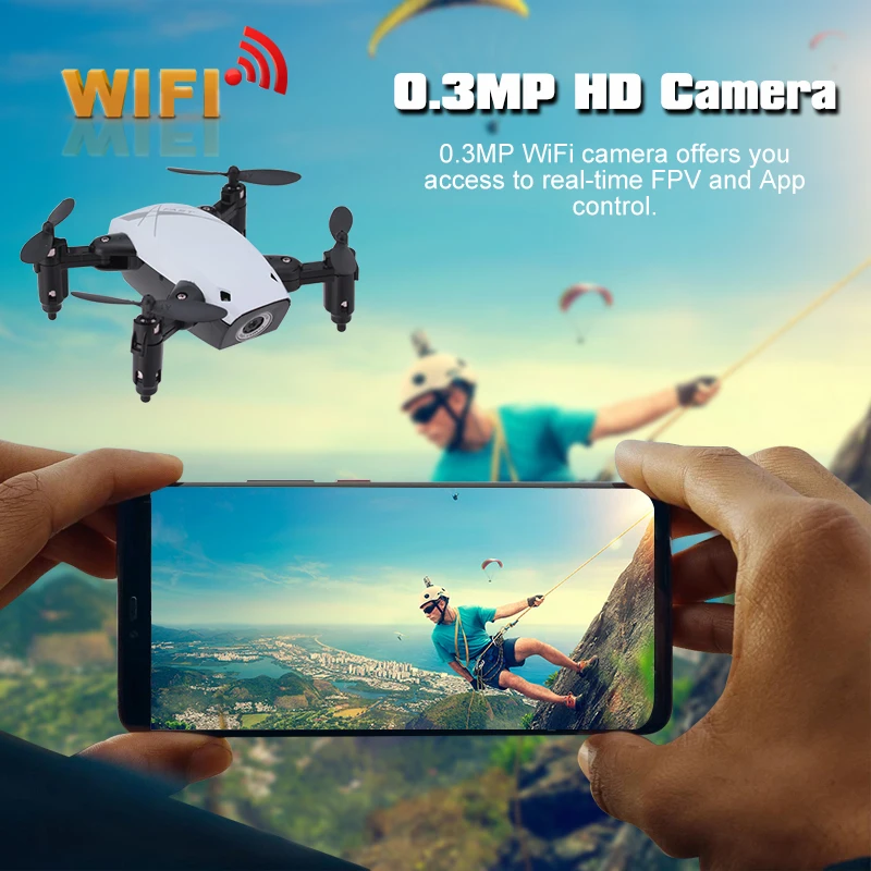 S9W складной RC Мини карманный Дрон с 30 Вт HD камерой Безголовый режим H/L Wifi FPV микро скорость 3D переворачивает Дрон белый/красный/синий