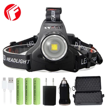 

DZ90T35 8000 lumens led headlamp Headlight XHP70.2 use 18650 battery power bank XHP70 XHP50 Head Lamp