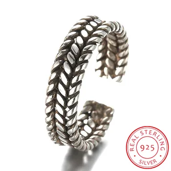 

Vintage 925 sterling-silver-jewelry Three Jomon Creative Opening Black Thai Silver Old Silver Rings Men Women anel 18mm S-R07