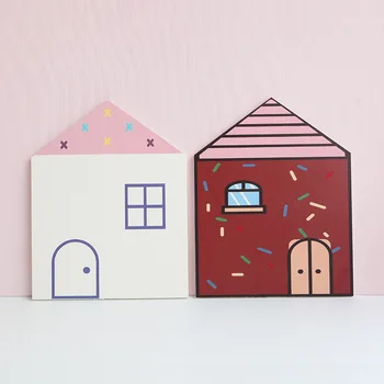 

Nordic style cartoon painting house pattern 3d wall sticker for baby kids bedroom nursery decoration design 25*19.5cm 4 color