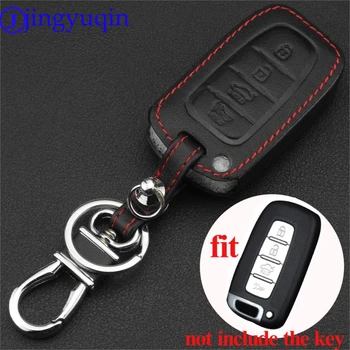 

jingyuqin For Hyundai Long Move IX30 I35 I45 Sonata Elantra Tucson Sportage Cerato Genuine Leather Car Key Case Cover