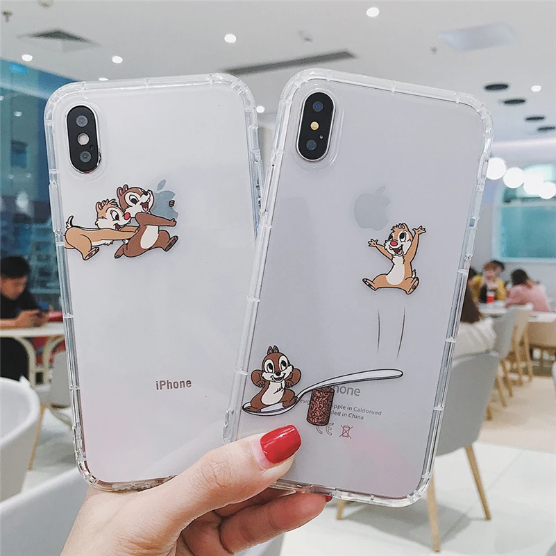 For iPhone 6 6S 7 8 Plus X XS XR MAX 11 11PRO Cartoon Squirrel Mobile Shell Stylish Soft TPU Fun Print Cover |
