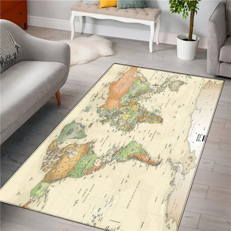 Ковер с рисунком карты, рождественский подарок, модный домашний ковер для ванной/спальни/кухни/столовой, Прямая поставка