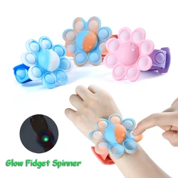 Bracelet anti stress à l'effigie des personnages du dessin animé Kawaii, Spinner, Fidget, pop up, bulle, cadeau de noël pour enfants 