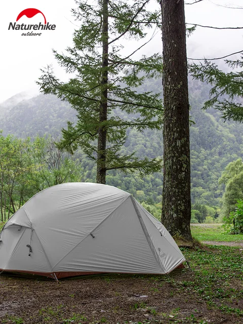 Waterproof Double Layer Outdoor Tent Aluminum Rod Gray Ultralight Single Camping Tents Mat 6
