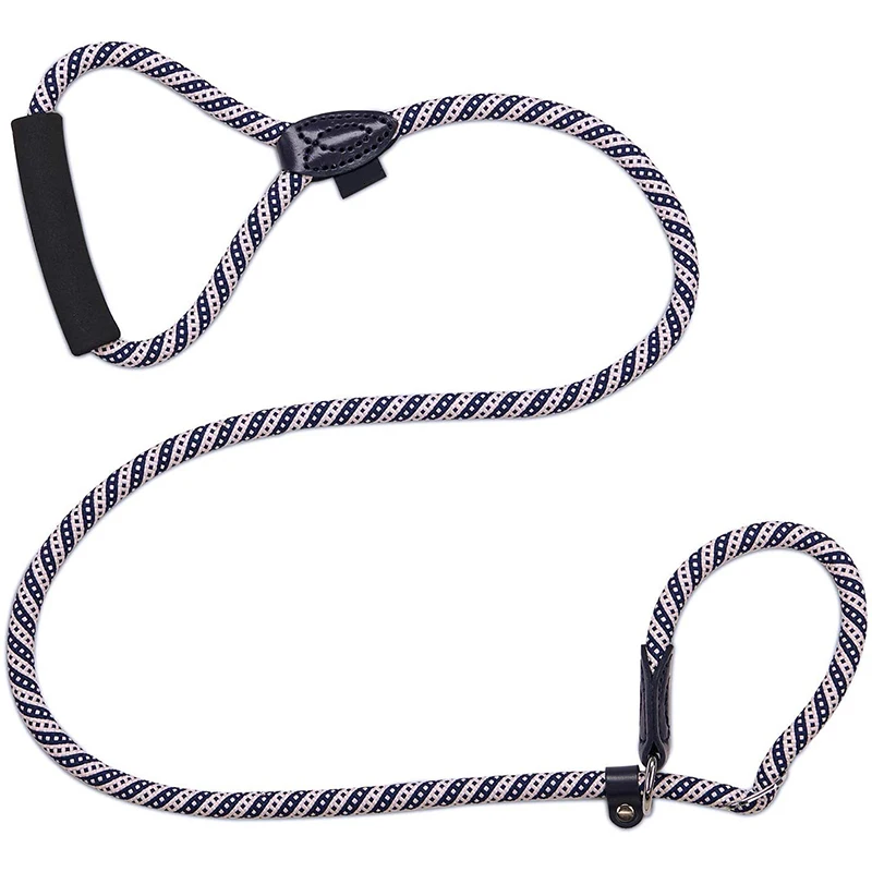 Dog Leash Strong Braided Slip Rope Comfortable Padded Handle No Choke