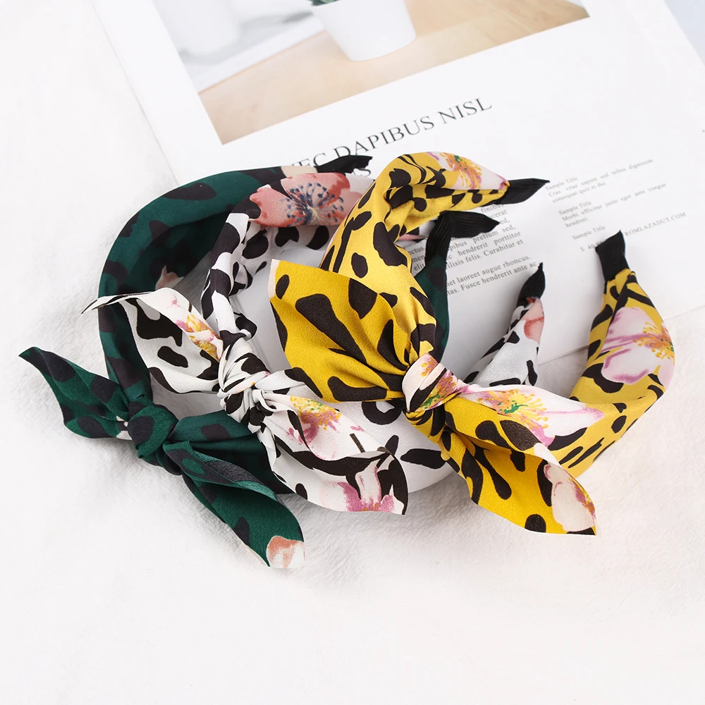 

1PC New Women Retro Twisted Hair Band Fashion Women Leopard Headband Girls Chic Leopard Bow Headband Twisted Hair Hoops Hot