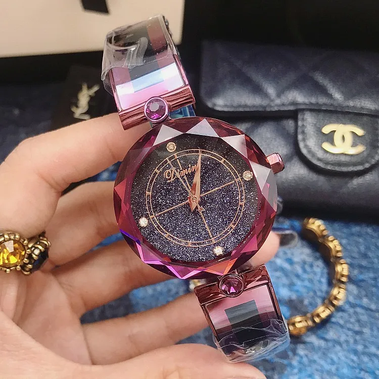 

Dimini Douyin New Style Star Chassis Cool Fashion Ladies' Watch Purple Bracelet Hot Selling WOMEN'S Watch