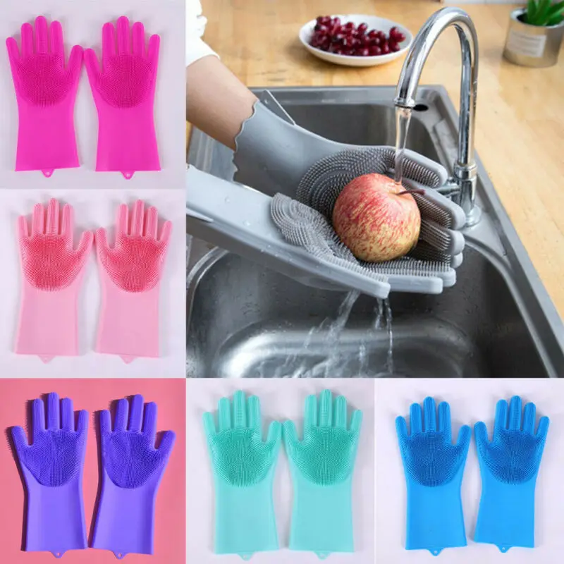 Многофункциональные Волшебные силиконовые резиновые перчатки для мытья посуды, чистящие губки, экологически чистые очистительные бытовые перчатки