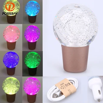 

POSSBAY Clear Crystal Ball Style Touch Sensor LED Color Changing Car Manual Gear Stick Shifter Knob Shift Lever Interior Decor