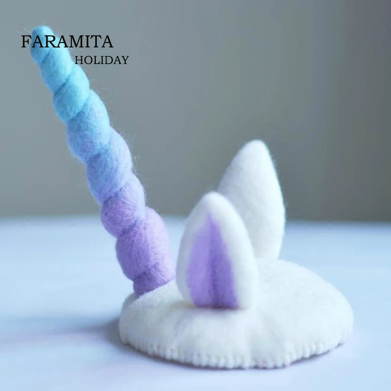 Faramita праздник Единорог фантазия ручной работы для женщин девочек детей шерсть заколка для волос головной убор аксессуары для волос ручной головной убор милый