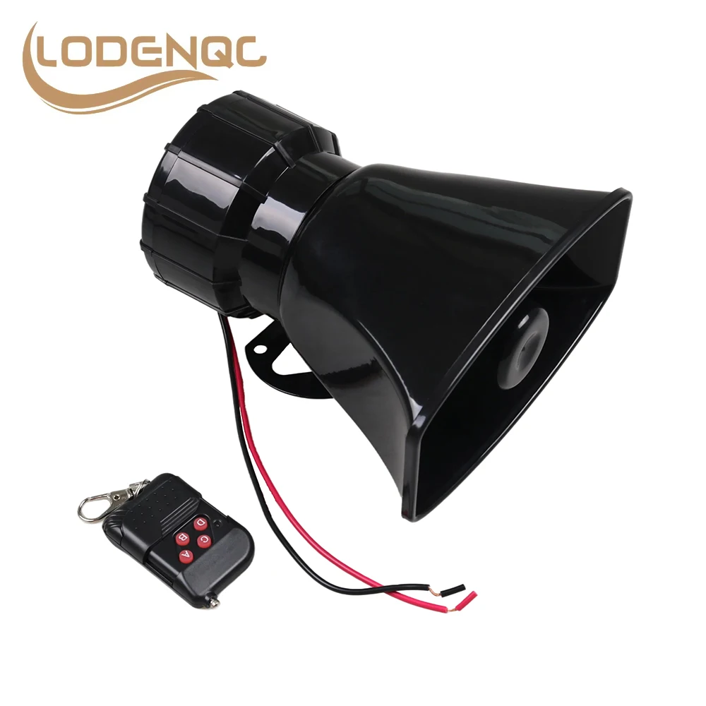 Loud Car Warning Alarm 12V 7 Tones Wireless Electronic Siren 130dB Police Fire Siren Horn