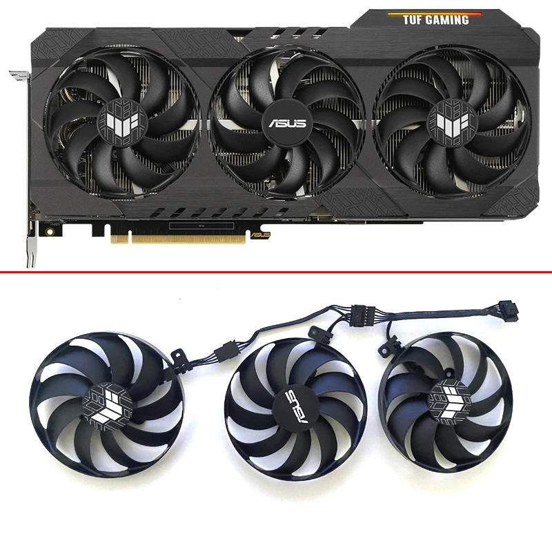 Ventola Gpu 3Pcs 7Pin Rrtx 3060Ti Per Asus Asus Geforce Rtx 3060 Ti 3070 3080 3090 Ventole Di Raffreddamento Della Scheda Grafica Di Gioco Tuf Oc