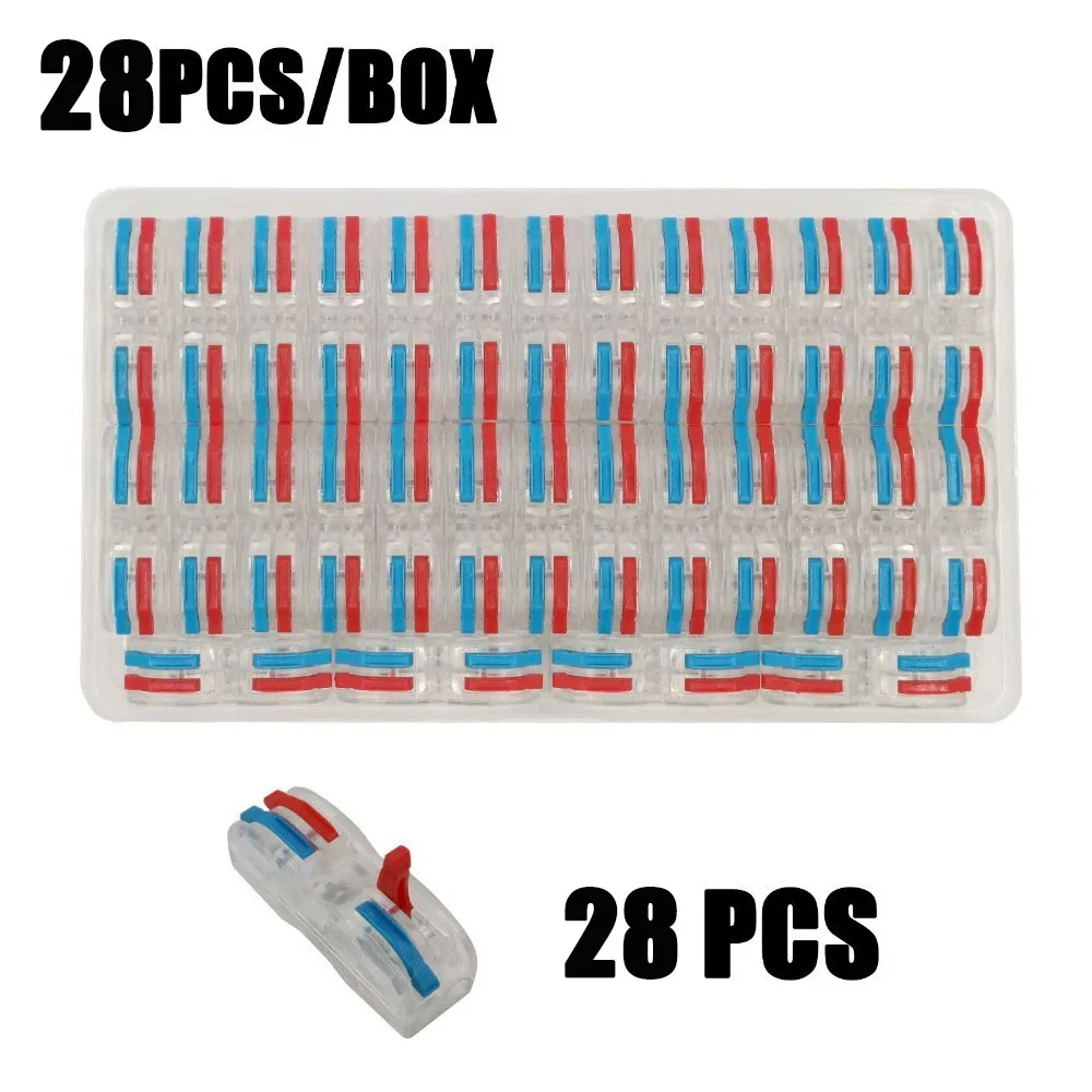 SPL-2 CC 28PCS w box PCT-222 223 Универсальный Быстрый провод пуш-ап-в рычаг гайка проводник компактный соединитель клеммный блок 2/3/4 в 2/3/4, SPL-2 SPL-3 - Цвет: SPL-2 CC 28PCS w box