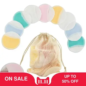 

Makeup Remover Pads 6PCS Reusable Cotton Pads Make Up Bamboo Fiber Facial Skin Care Cleansing Wipes with Laundry Bag