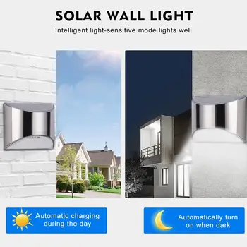 

Walkway Lights Street Lamp 2pcs Solar Garden Patio Lighting Security Wall Porch Light Landscape Wall Light Durable IP55