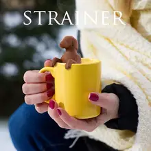 1 шт. чайный пакетик, пищевой силиконовый ситечко для чая в форме собаки, ситечко для чая, креативный фильтр, свободный силиконовый диффузор, аксессуар для чайника