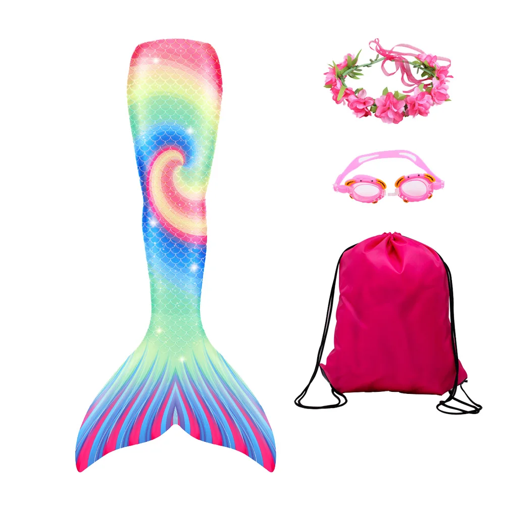 Girls Swimming Mermaid Tail Costumes Cosplay Children Swimsuit Fantasy Beach Bikini Set Halloween Costume for Kids | Тематическая