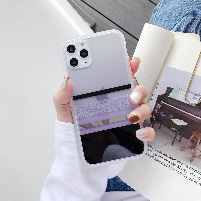 Модный Блестящий чехол для телефона iPhone XR X XS Max 7 8 6 6s Plus, мягкий IMD Блестящий Прозрачный чехол для iPhone 11 - Цвет: T4
