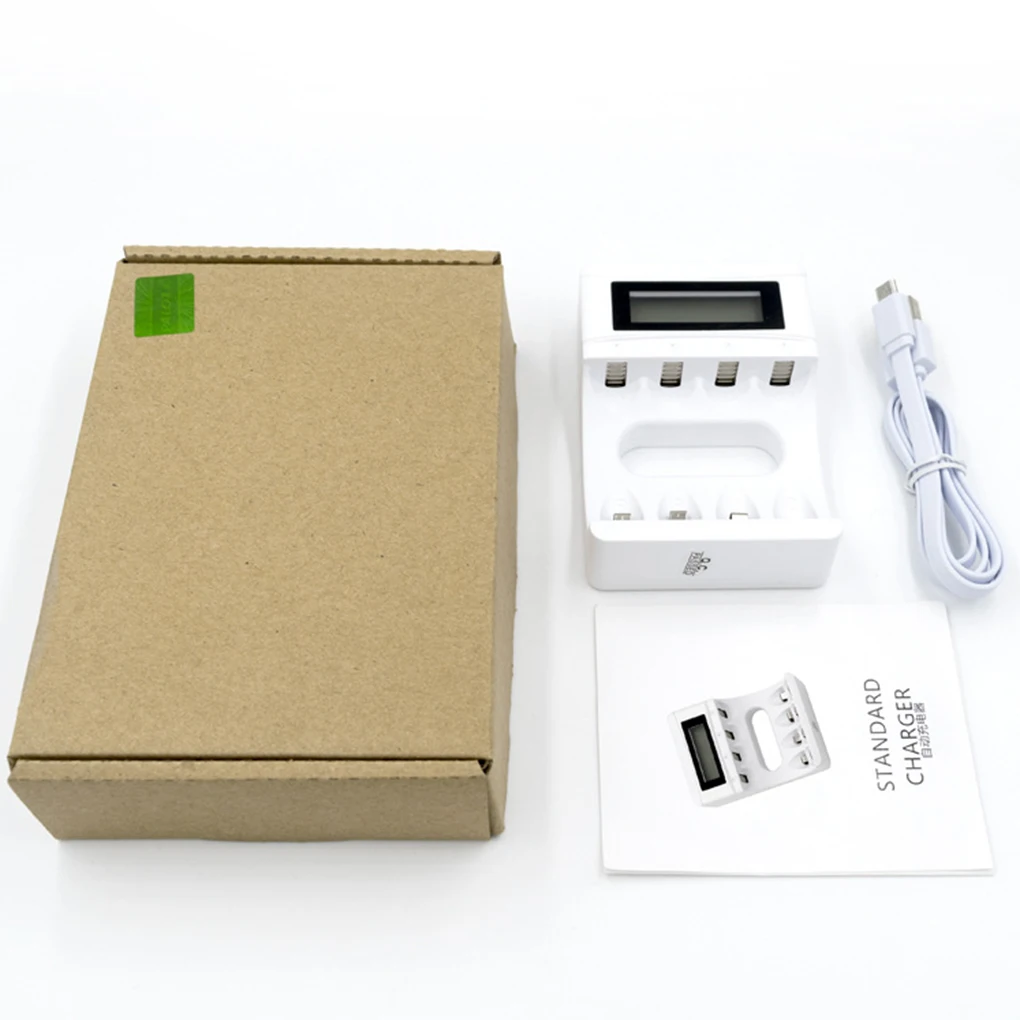 USB 4 Slots LED Display Battery Charger AA/AAA Universal Rechargeable Battery Charge Adapter Batteries Charging