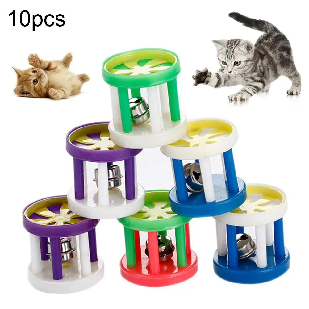 10Pcs Pet Cat Kitten Fun Hollow Bell Games Balls Playing Scratch Interactive Toy | Дом и сад