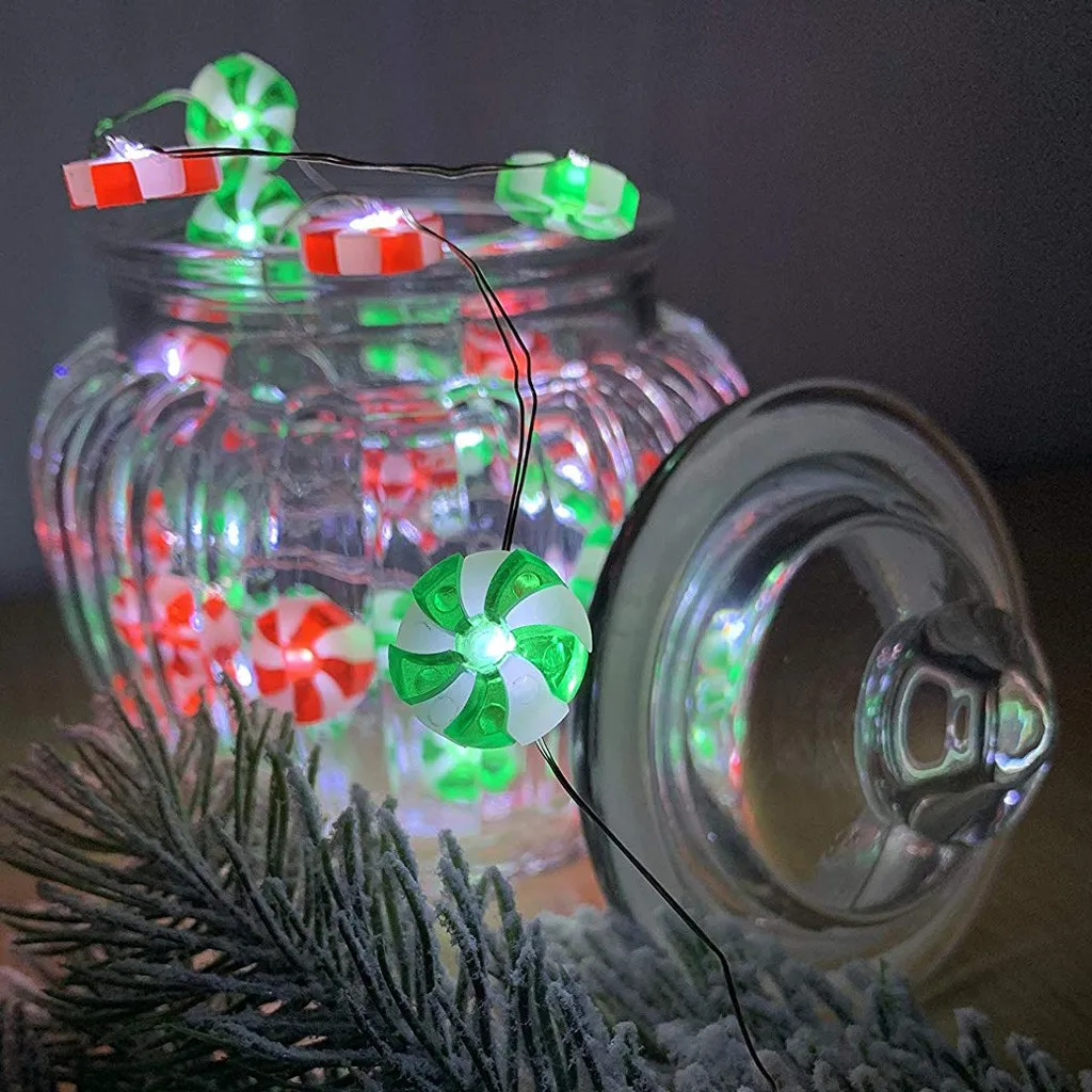 

40 LED Remote Control Candy Swirl String Lights Christmas decor for Children Room Light String New Year's String light Navidad