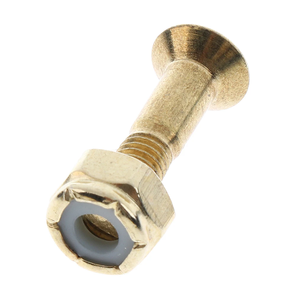 8 Pieces Skateboard 25mm Truck Bolts Screws with Nuts Set Hardware Truck Screws Skateboard - Golden