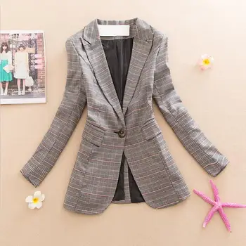 

Plaid Suit Women Blazer New 2020 Blazers Women Suits Short Slim Jackets Female Outerwear Spring Autumn Jacket Woman Coat