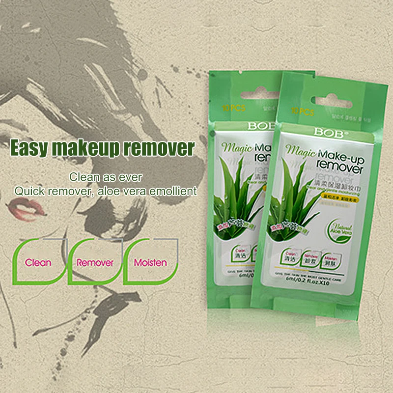 Pure Aloe Vera Extract Soft Long-lasting Moisturizing Makeup Removal Towel Removing Wipes
