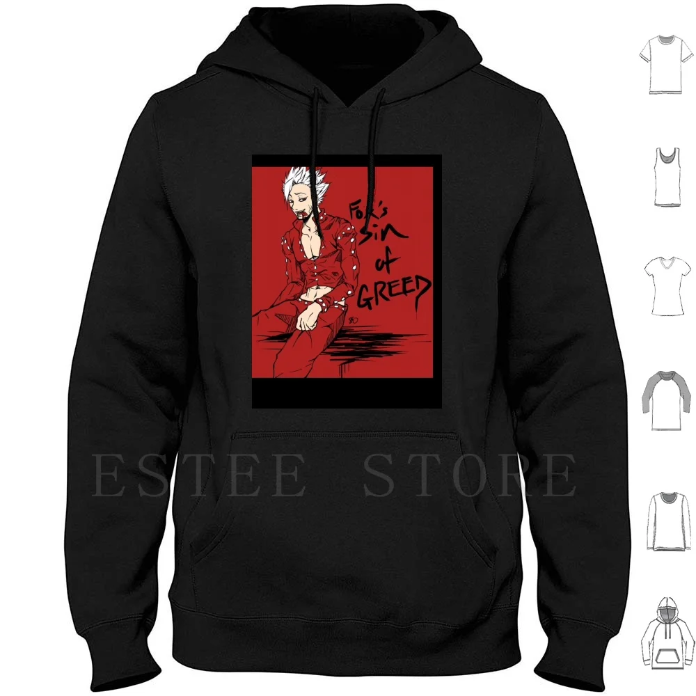 T Shirt/Scafo/Cuscino Ban Red Hoodies Seven Deadly Sins Manga Knight 2Pac