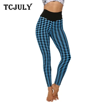 

TCJULY New Design Jacquard High Waisted Leggings For Women Breathable Quick Dry Workout Pants Stretchy Slim Flex Fitness Leggins