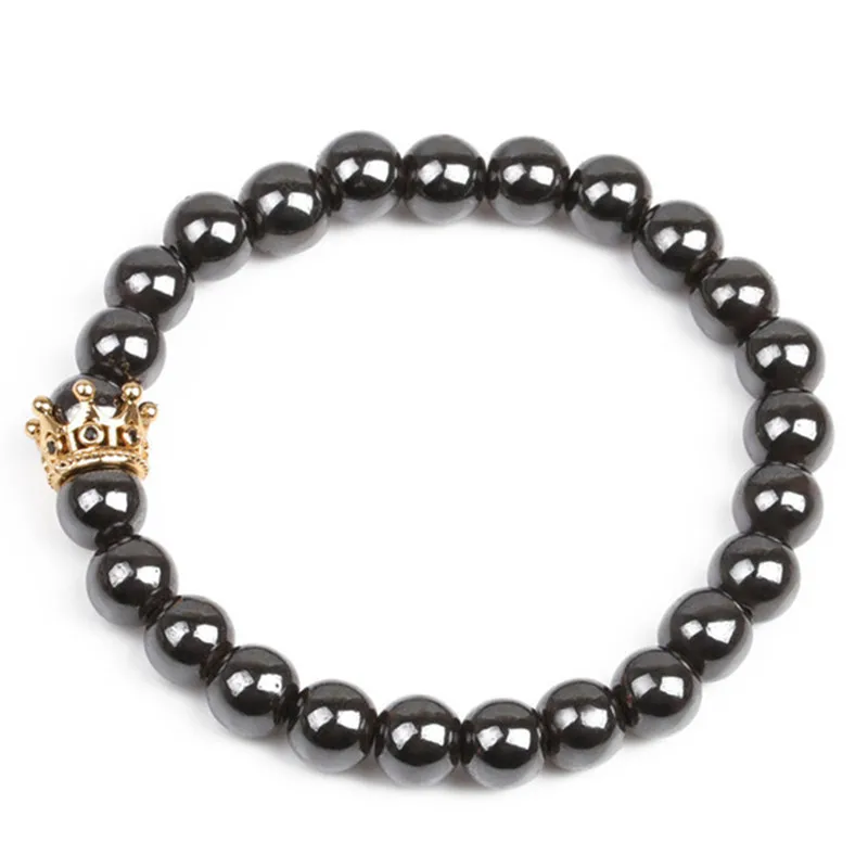 Браслеты для похудения, браслет из гематита для женщин и мужчин, натуральные бусины-короны