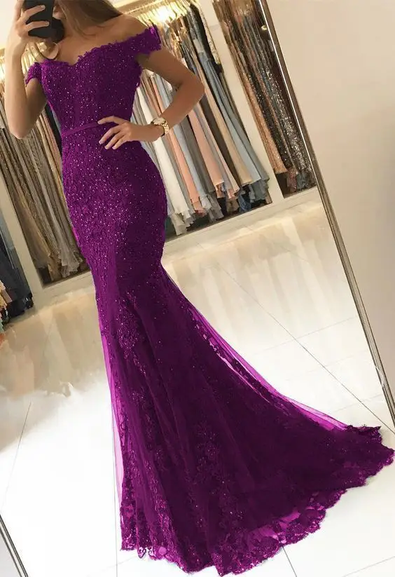 simple purple prom dress