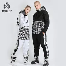 SMN женский мужской лыжный костюм унисекс лыжная куртка брюки ветрозащитная водонепроницаемая спортивная одежда для взрослых зимняя одежда брюки с капюшоном