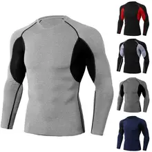 

New Cycling Jersey Color Block Quick Dry Men Stretchy Sweat-absorbent Training T-shirt for Fitness