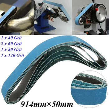 

2 X 36 40-120 Grit Sanding Belt For Metal Wood Grinding Abrasive Tool 5 Pack