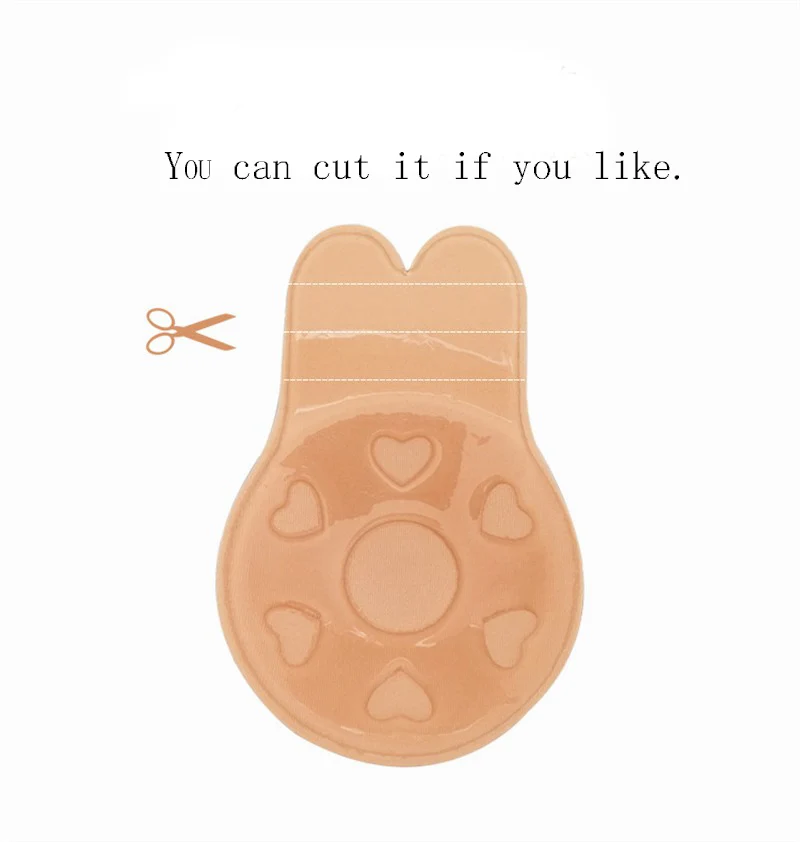 Reusable Women Nipple Cover Cute Rabbit Ear Breast Petals Lift up Bra Invisible Adhesive Strapless Backless Breast Stickers