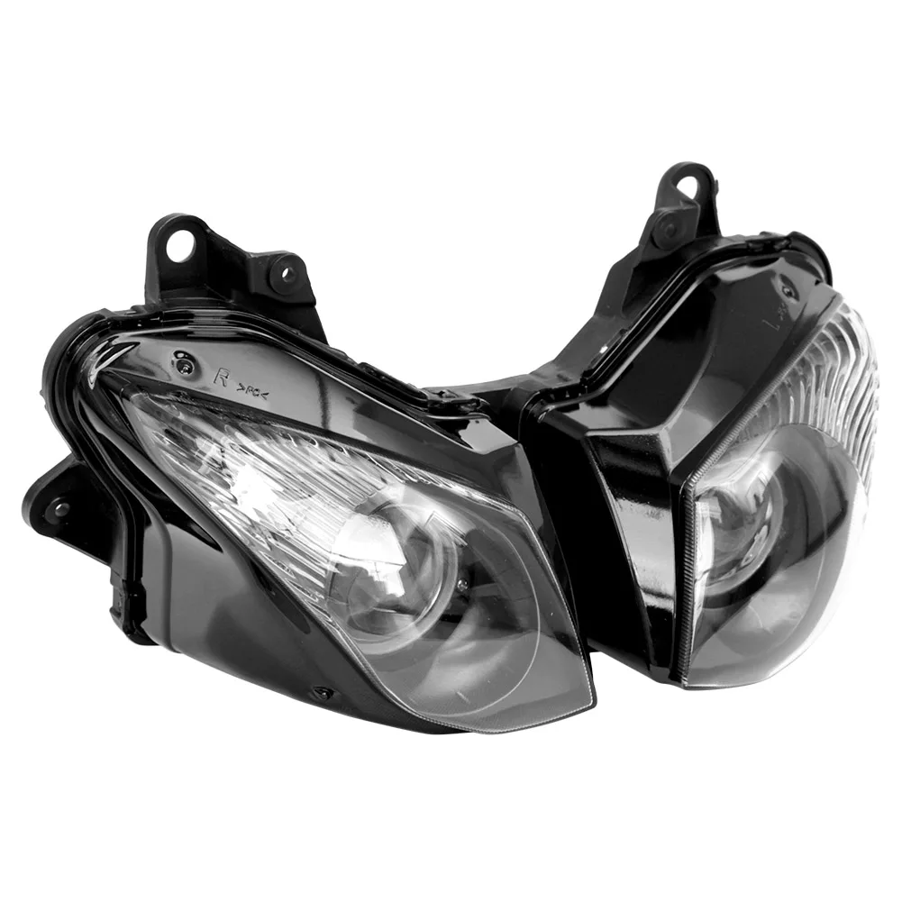 Motorcycle Front Headlight for Kawasaki Ninja ZX6R ZX-6R 2009 2010 2011 2012, Lighting Headlamp Lights Parts, Black Color